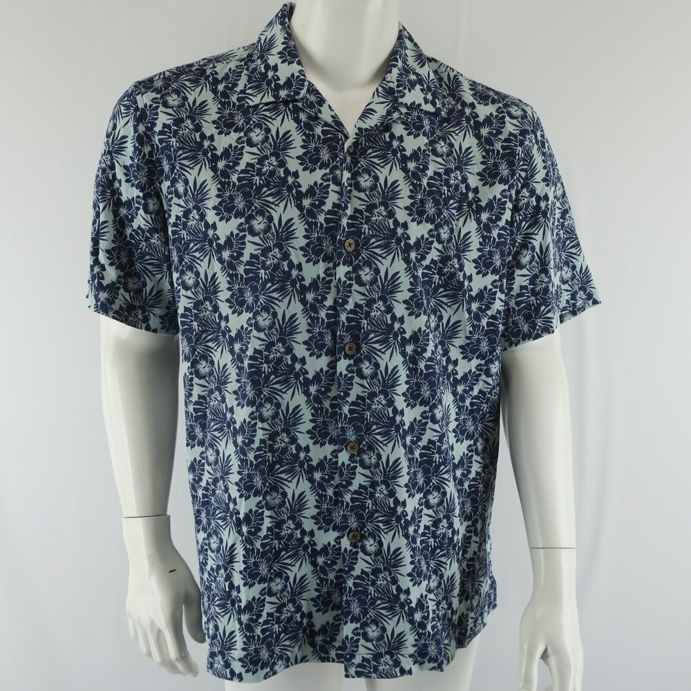 Mizzen + Main‎ Performance Short Sleeve Button Up Shirt Mens M Hawaiian Print